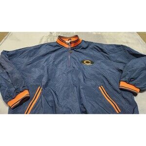 Chicago Bears XXL Blue‎ Orange Quarter Zip Pro Players Jacket Windbreaker NFL